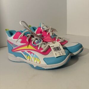 NWT REEBOK basketball high top neon and pastel color lace up shoes 6